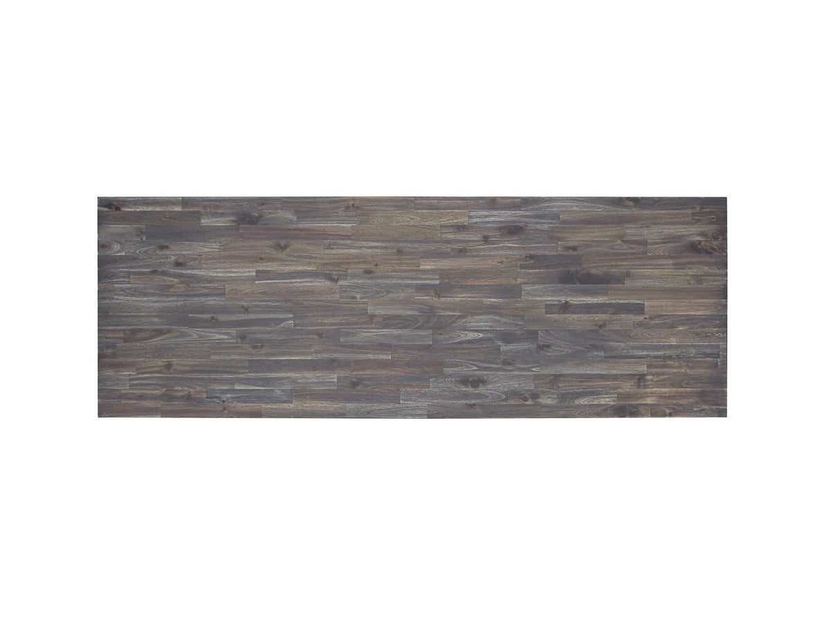 Aged espresso wood top for DuraMax 3-drawer industrial workbench, showcasing a rich textured finish.