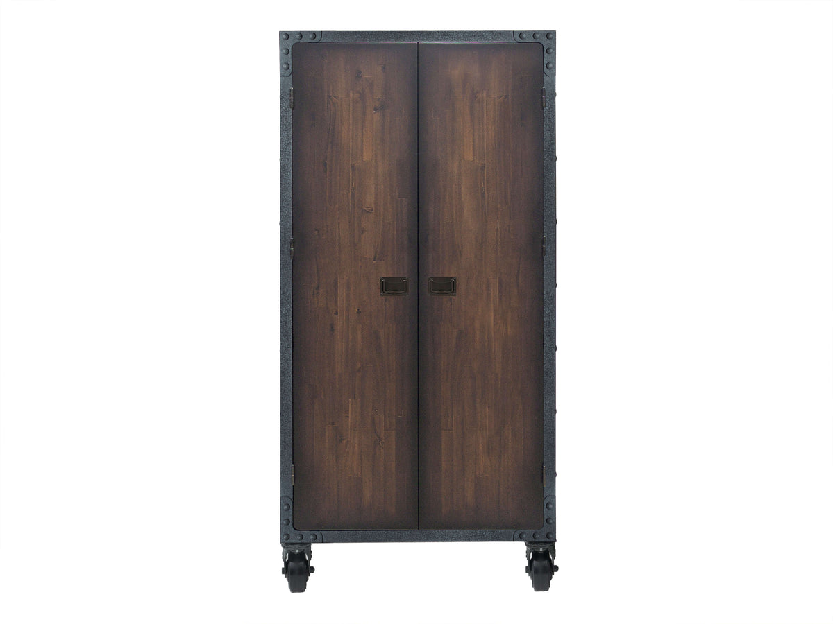 Duramax 36x72 industrial cabinet with wheels, metal and wood design, ideal for home and garage storage.