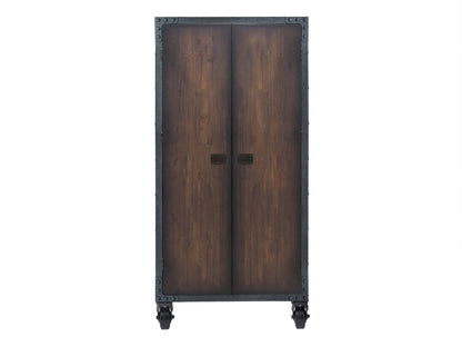 Duramax 36x72 industrial cabinet with wheels, metal and wood design, ideal for home and garage storage.