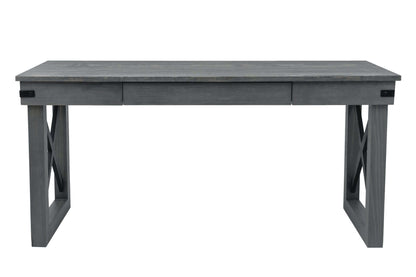 Duramax Felix Wood Desk 62-inch with Drawer, stylish and contemporary, solid wood legs, gray finish, ample workspace