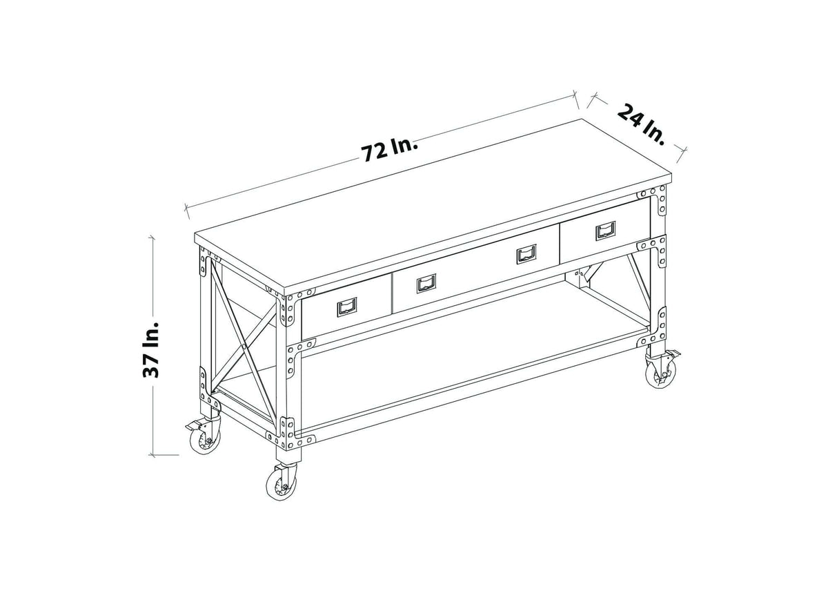 Duramax 72 In Darby Industrial Metal & Wood desk 68051