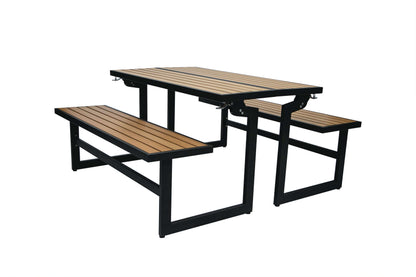 Duramax Ashton Convertible Table Bench 68070 in picnic table form on white background