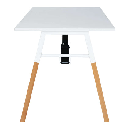 Duramax Neo Folding Table 68053 with white MDF top and solid beechwood legs, perfect for home office or crafting space.