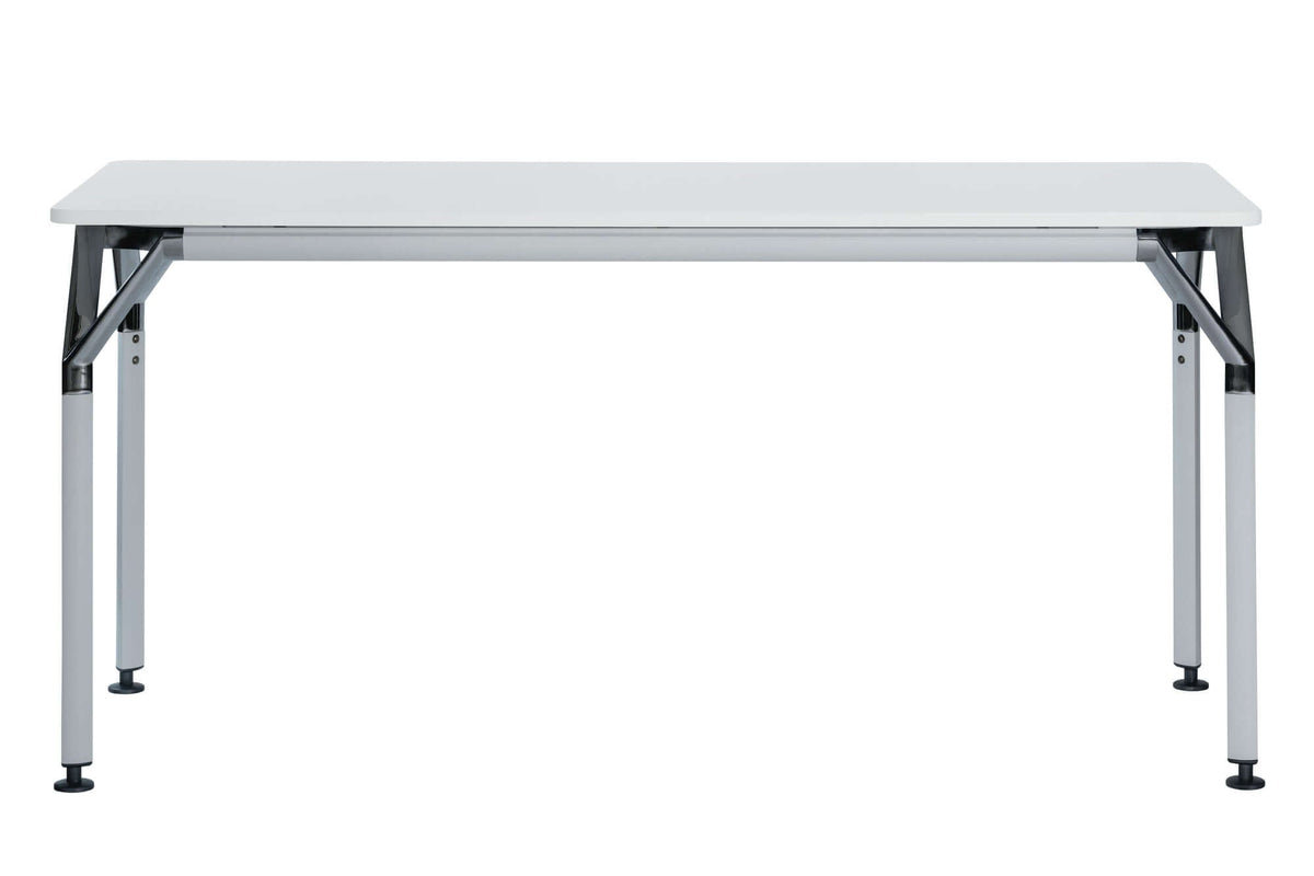 Duramax Ramo Desk 68054 with die-cast aluminum chrome details and sturdy aluminum legs, perfect for modern home or office space.