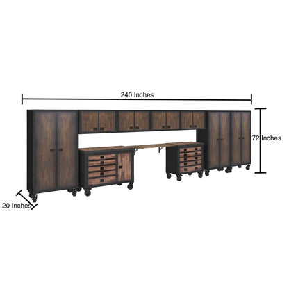 Duramax 10 Piece-Garage Storage Combo Set w/ Tool Chests, Wall Cabinets, Free Standing Cabinets and Folding Table 10P148TC136TC4WC3FC