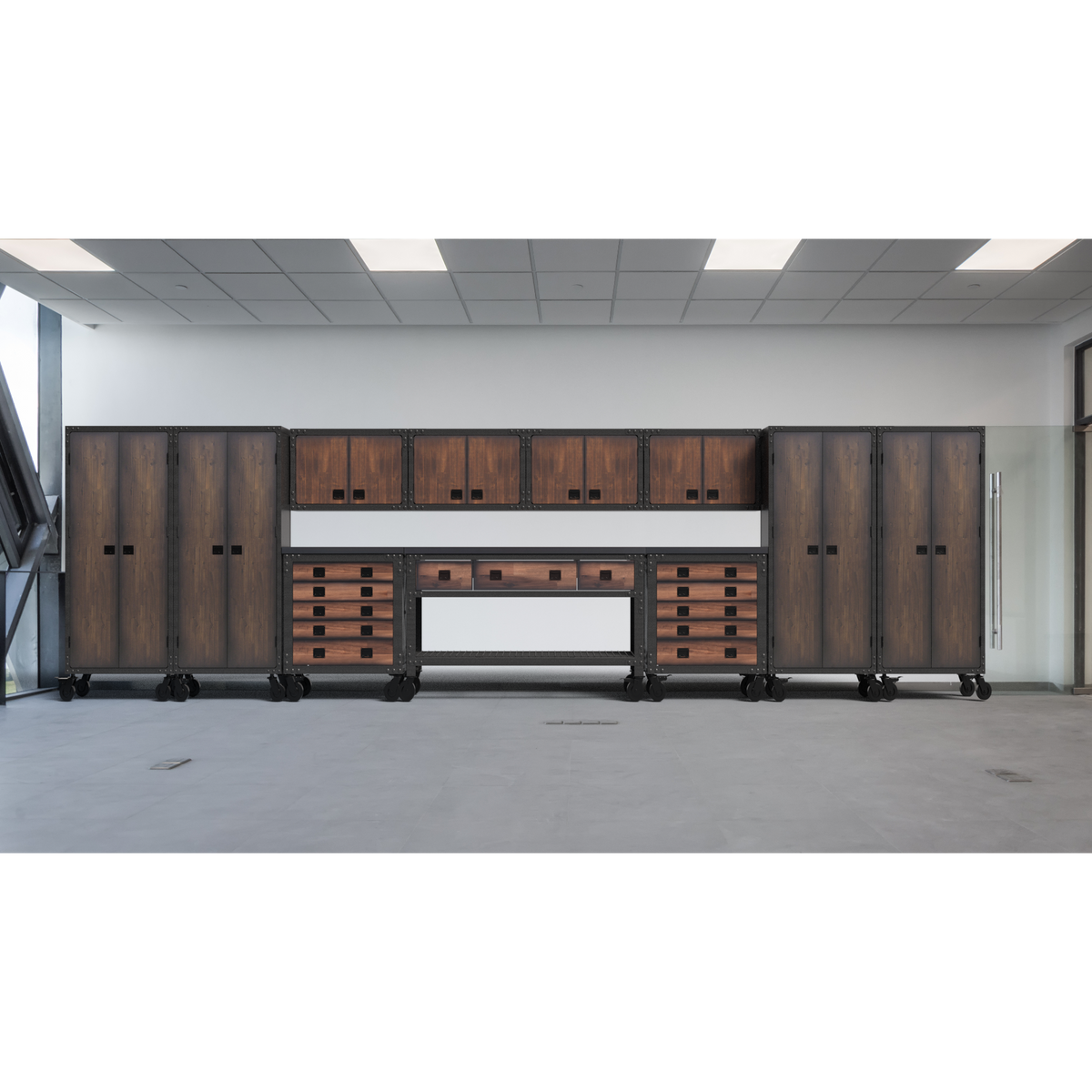 Duramax 11-Piece Garage Storage Combo Set w/ Workbench, Tool Chests, Wall Cabinets and Free Standing Cabinets 11P1WB2TC4WC4FC