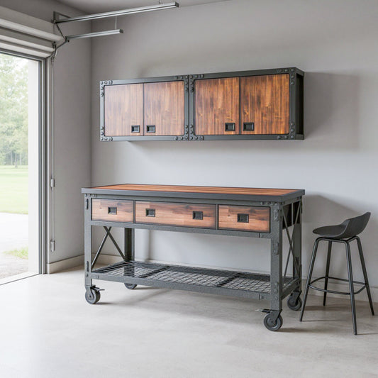 Duramax 3-Piece Garage Storage Combo Set w/ Workbench and Cabinets 3PWB2WC 