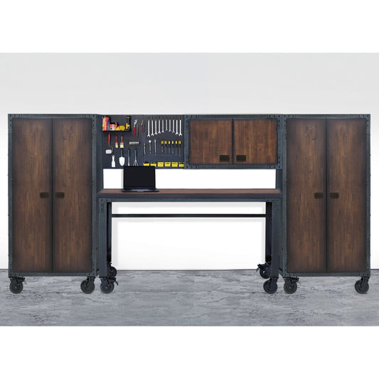 Duramax 4-Piece Garage Storage Combo Set w/ Worktable, Wall Cabinets and Free Standing Cabinet 4PWTWCFC 