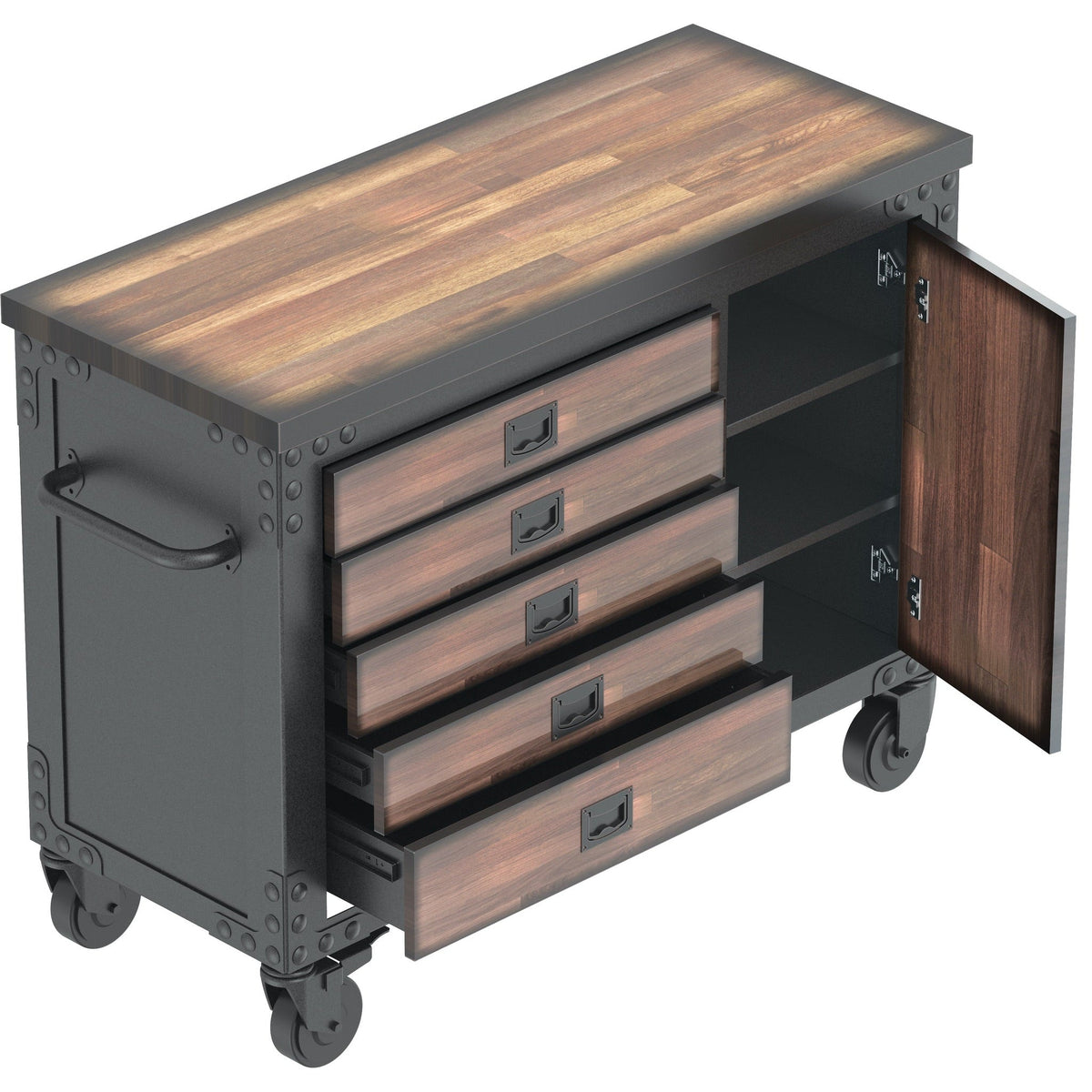 Duramax 5-Piece Garage Storage Combo Set w/ Workbench, Tool Chest and Wall Cabinets 5WBTC3WC