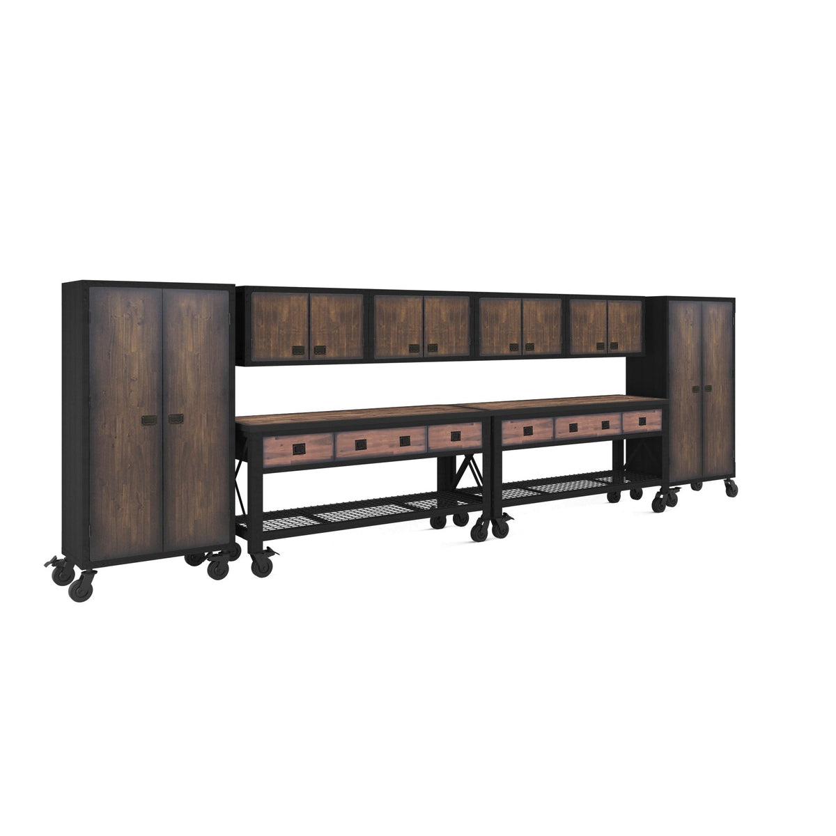 Duramax 8-Piece Garage Storage Combo Set w/ Workbenches, Wall Cabinets and Free Standing Cabinets 8P2WB4WC2FC