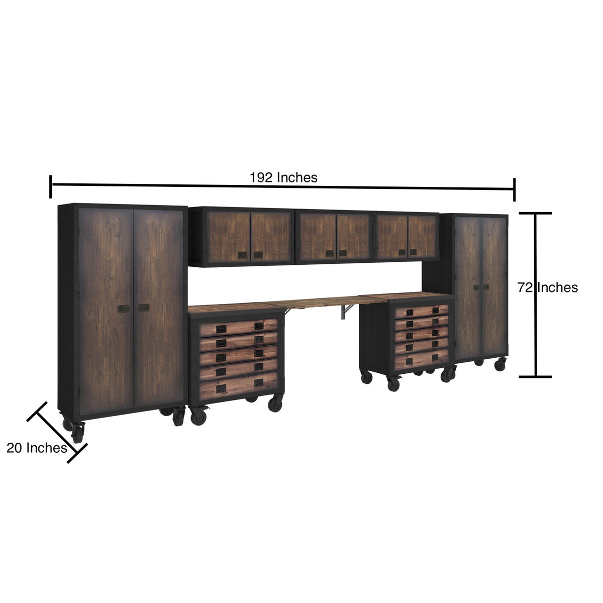 Duramax 8-Piece Garage Storage Combo Set w/ Tool Chests, Wall Cabinets, Folding Table and Free Standing Cabinets 8P2TC3WC2FC