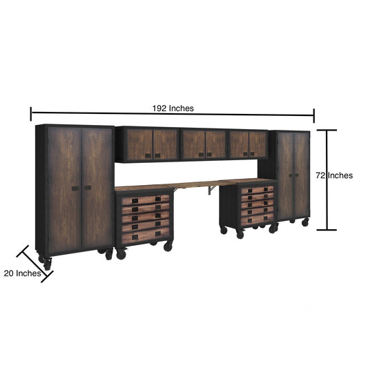 Duramax 8-Piece Garage Storage Combo Set w/ Tool Chests, Wall Cabinets, Folding Table and Free Standing Cabinets 8P2TC3WC2FC 