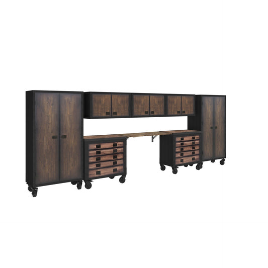 Duramax 8-Piece Garage Storage Combo Set w/ Tool Chests, Wall Cabinets, Folding Table and Free Standing Cabinets 8P2TC3WC2FC 